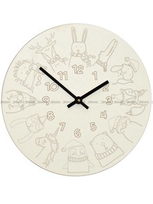 Zegar ścienny dla dzieci MPM E01.4180 30 cm - kredki woskowe w zestawie