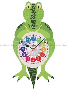 Zegar ścienny dziecięcy Krokodyl MPM Fernse - C - E05.4468.C - 20x55 cm