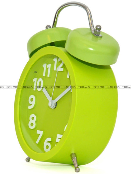 Budzik wskazówkowy Demus TK7689-GREEN dzwonienie mechaniczne 18x13cm