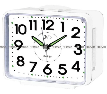 Budzik kwarcowy z płynącą wskazówką JVD SRP1101.3 - 11x11 cm - Dzwonienie mechaniczne