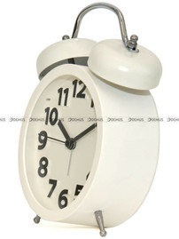 Budzik wskazówkowy Demus TK7689-WHITE dzwonienie mechaniczne 18x13cm