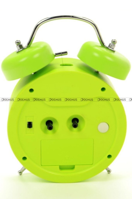 Budzik wskazówkowy Demus TK7689-GREEN dzwonienie mechaniczne 18x13cm