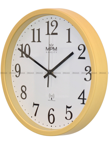 Zegar ścienny MPM Radio Clermont E01.4503.50 - 31 cm - Sterowany radiem