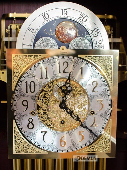 Zegar mechaniczny stojący Hermle Apollo-Tubowy-Gold-05