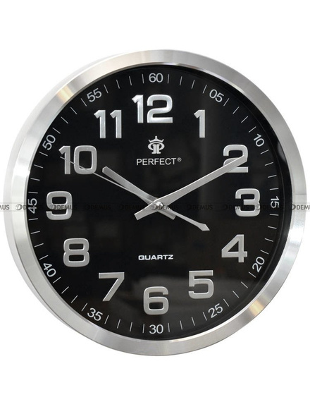 Zegar ścienny Perfect PW192-1700-BLACK aluminiowy 30 cm