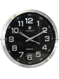 Zegar ścienny Perfect PW192-1700-BLACK aluminiowy 30 cm