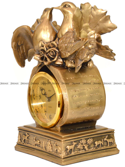 Zegar kominkowy figurka Gołębie - Adler 80104G-A - 25x29 cm