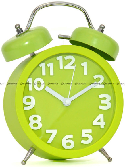 Budzik wskazówkowy Demus TK7689-GREEN dzwonienie mechaniczne 18x13cm
