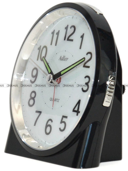 Budzik z płynąca wskazówką Adler PT244-1519-2-CZA - 12x11 cm
