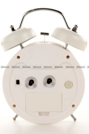 Budzik wskazówkowy Demus TK7689-WHITE dzwonienie mechaniczne 18x13cm