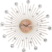 Duży Zegar ścienny z kryształkami MPM Sunito E04.4284.23 - 50 cm