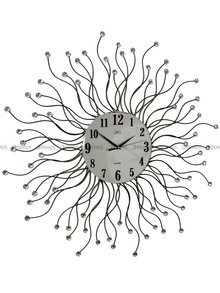 Zegar ścienny metalowy z elementami dekoracyjnymi i kryształowymi kamyczkami HJ19