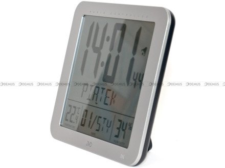 Zegar cyfrowy z termometrem JVD DH9335.1 srebrny, DCF, dzień tygodnia po polsku