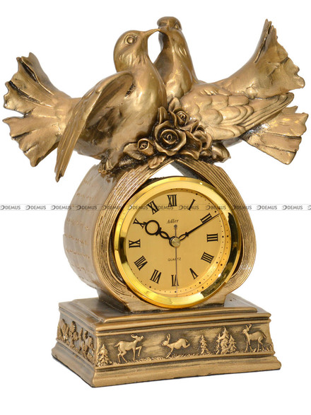 Zegar kominkowy figurka Gołębie - Adler 80104G-R - 25x29 cm