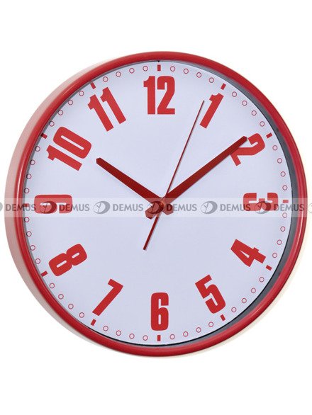 zegar z czerwonymi cyframi