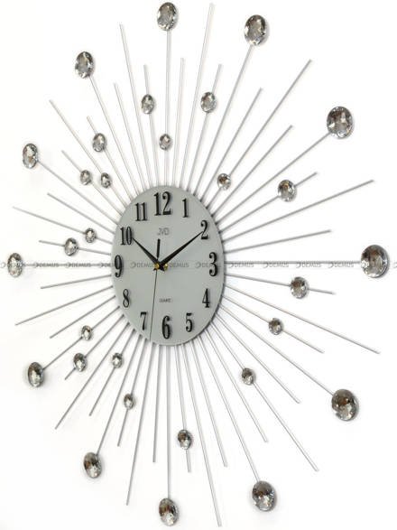 Zegar ścienny metalowy z elementami dekoracyjnymi w postaci kryształowych kuleczek HJ20