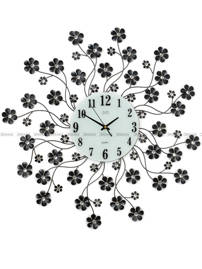 Duży zegar ścienny z kwiatkami JVD HJ85 - 60 cm