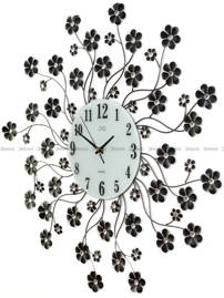 Duży zegar ścienny z kwiatkami JVD HJ85 - 60 cm