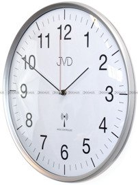 Zegar ścienny JVD RH16.1 srebrny, biurowy, sterowany radiowo