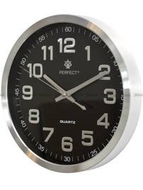 Zegar ścienny Perfect PW192-1700-BLACK aluminiowy 30 cm