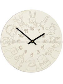 Zegar ścienny dla dzieci MPM E01.4180 30 cm - kredki woskowe w zestawie
