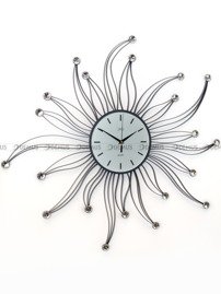 Zegar ścienny metalowy z elementami dekoracyjnymi i kryształowymi kuleczkami HJ05 - 80 cm